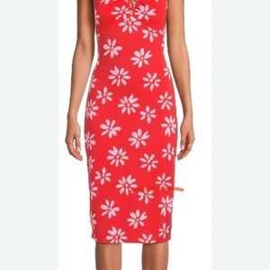 NOBO Red and White Midi Dress